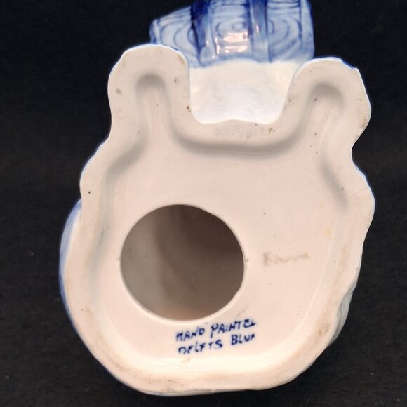 Vintage Delft Blue Ceramic Dog Coin Bank – Hand Painted Blue & White Collectible - Picture 11 of 12